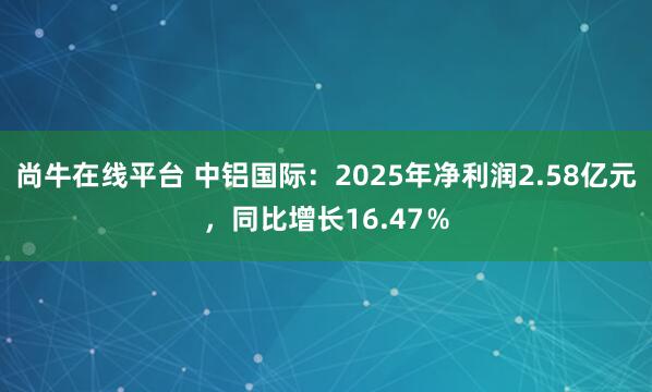 尚牛在线平台 中铝国际:2025年净利润2.58亿元,同比增长16.47%